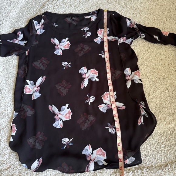 Banana Republic Floral Black White Pink Women's Sheer Top Size Small - Picture 8 of 9